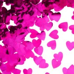Конфетти фольга Сердце, Фуксия, Металлик