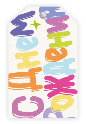 Бирки для подарков, С Днем Рождения (разноцветные буквы)