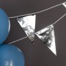 Гирлянда Флажки 20 шт, 20*30 см Серебро, Металлик