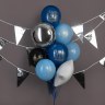 Гирлянда Флажки 20 шт, 20*30 см Серебро, Металлик