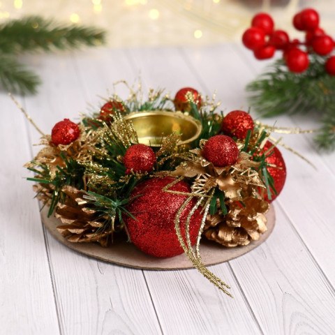 Подсвечник на одну свечу «Грациозо» с цветочками