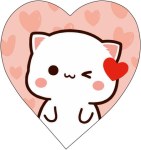 Набор мини-открыток валентинка Котенок аниме