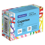 Скрепки 28 мм, цветные, картонная упаковка