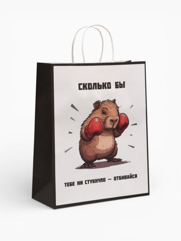 Пакет подарочный бумажный, «Сколько бы тебе не стукнуло - отбивайся»