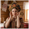 Кокошник-ободок фигурный Золотые узоры, черный
