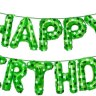 Набор шаров-букв "Happy Birthday", Пиксели, Зеленый