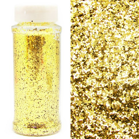 Конфетти фольга Шестиугольники, Яркое золото, Металлик