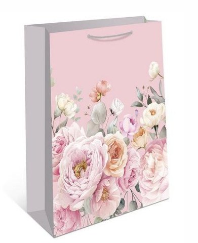 Пакет подарочный Розовые пионы