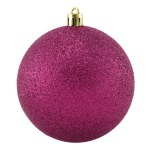Новогодний шар Фуксия, с глиттером