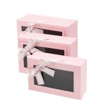 Коробка подарочная "Розовый с окном"