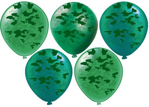 BK Шары Камуфляж Зеленый металлик, кристалл, пастель, шелк рис