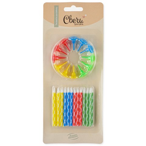 Свечи Ромбики, Ассорти, с держателями