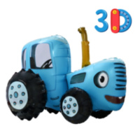 Шар 3D Фигура, Синий Трактор