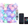 Светодиодная гирлянда нить Звезды перламутр RGB, Buetooth, пульт 50Led на прозрачном проводе F17023