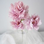Пионы крупные искусственные, 3 бутона, Пыльно-розовый