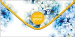 Конверт для денег Это твой день!, голубые цветы, вырубка, фольга