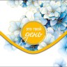 Конверт для денег Это твой день!, голубые цветы, вырубка, фольга