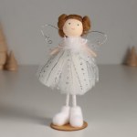 Интерьерная кукла текстильная «Ангелочек в белом платье и в белых валеночках»