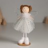 Интерьерная кукла текстильная «Ангелочек в белом платье и в белых валеночках»