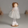 Интерьерная кукла текстильная «Ангелочек в белом платье и в белых валеночках»