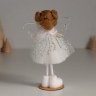 Интерьерная кукла текстильная «Ангелочек в белом платье и в белых валеночках»