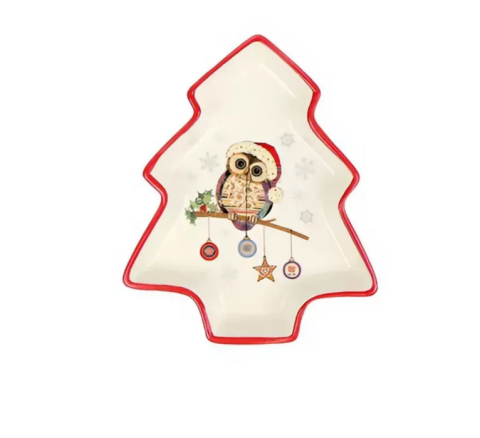 Блюдо Елочка Сова на ветке Блюдо Елочка Сова на ветке