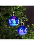 Набор ёлочных шаров «Зимний пейзаж», 1 LED, от батареек, свечение RGB