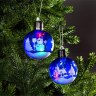 Набор ёлочных шаров «Зимний пейзаж», 1 LED, от батареек, свечение RGB