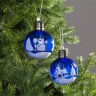 Набор ёлочных шаров «Зимний пейзаж», 1 LED, от батареек, свечение RGB