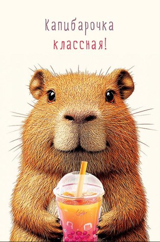 Открытка Капибарочка классная!