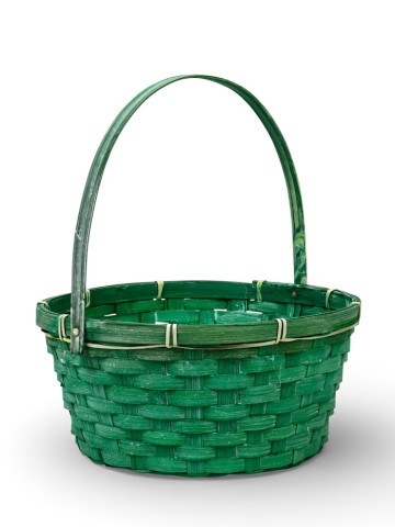 Корзина плетеная, ручка складная, зеленый (к9439830) 10918307