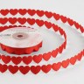 Декоративная лента Фигурные Сердца, Красный