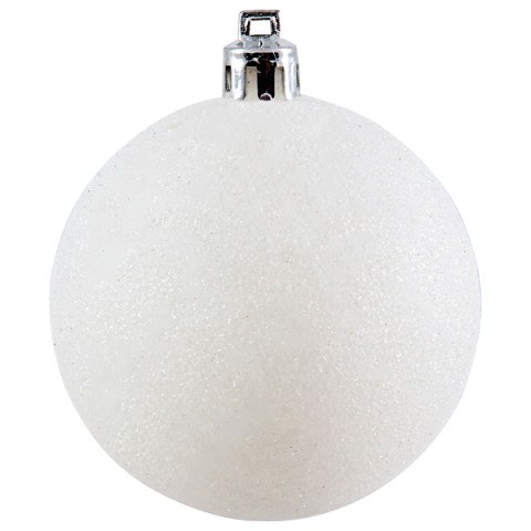 Новогодний шар Белый с глиттером