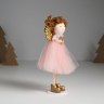 Интерьерная кукла текстильная «Ангелочек в розовом платье с крылышками и сердечком»