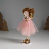 Интерьерная кукла текстильная «Ангелочек в розовом платье с крылышками и сердечком»