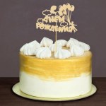 Топпер деревянный "С Днём Рождения", шарики