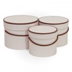 Уценка Коробка подарочная "Цилиндр", кремовый, ручка (имеются небольшие недочеты на коробках)