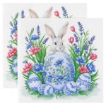 Сервировочные салфетки, Кролик с пасхальным яйцом