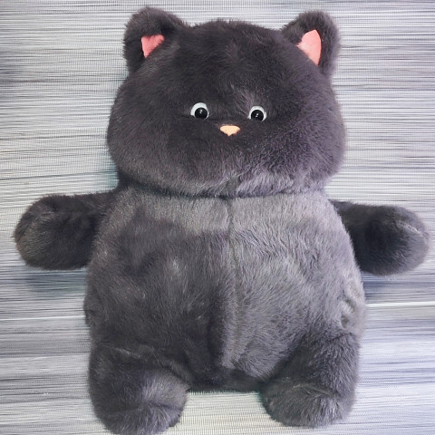 Мягкая игрушка Толстый кот, серый