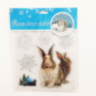 Наклейка на окно Новогодний кролик снежинки  ассорти