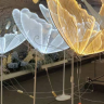 Светодиодная бабочка 3D Серебристая для фотозоны и интерьера, холодный свет