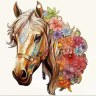 Подвеска Лошадка в цветах, акрил