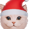 Фигура Новогодний котик, Сатин #нг