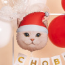 Фигура Новогодний котик, Сатин #нг