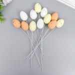 Декор пасхальный на палочке "Перепелиные яички", МИКС