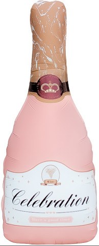 Фигура, Бутылка Шампанское, Розовый, Сатин