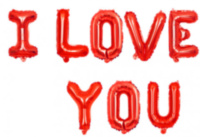Набор шаров-букв Мини-Надпись "I Love You", Красный