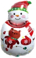 Фигура Снеговик с плюшевым мишкой