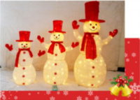 Снеговик в красной шляпе светодиодная фигура из проволоки