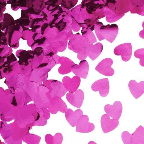 Конфетти фольга Сердце, Розовый, Металлик